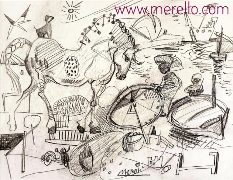 Buy landscape paintings. Contemporary art and drawing Modern painting-Jose Manuel Merello.-Summer notebooks 7.-Graphite on paper