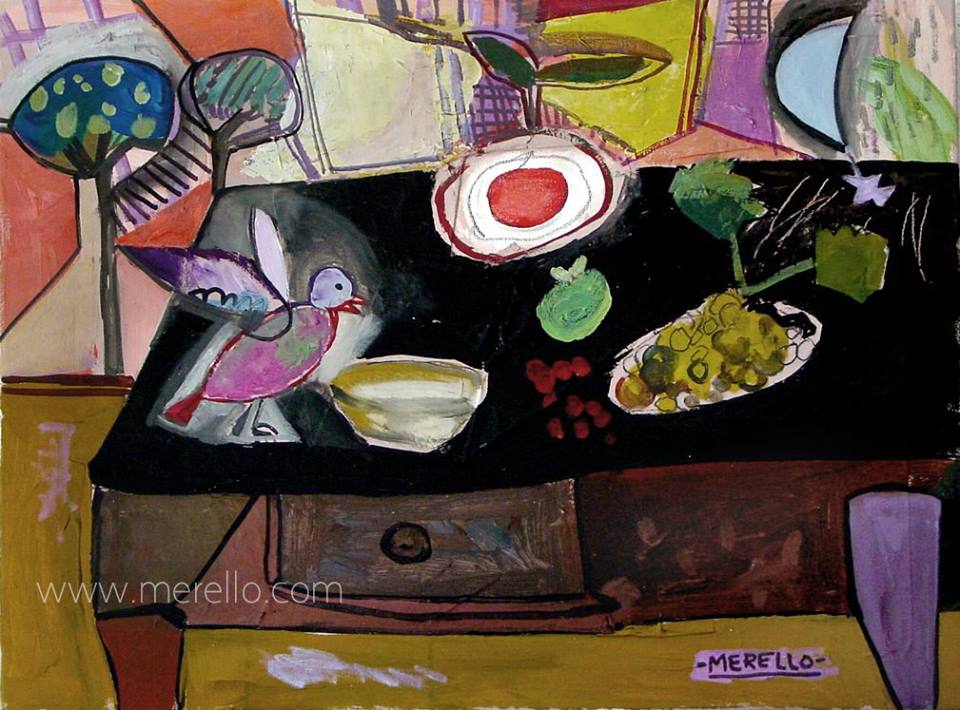 arte-moderno-pintura-actual-jose-manuel-merello.-La-mesa-negra-54x73cm-lienzo