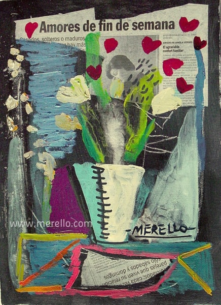 buy-still-life-paintings-interiors-contemporary-art-jose-manuel-merello.-weekend-love-(46x33-cm)-canvas