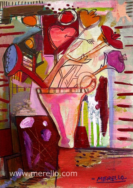 purchase-paintings-still-life-interiors-contemporary-art-jose-manuel-merello.-paintings-vase-of-hearts-(73x54-cm)-canvas