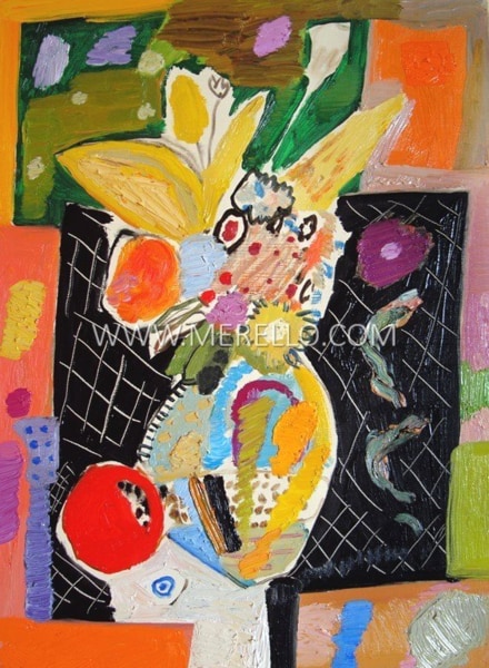 purchase-paintings-still-life-interiors-paintings-modern-art-jose-manuel-merello.-flowers-of-l-albaicin-40x30-cm