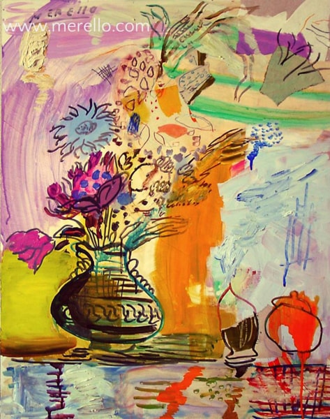 buy-paintings-still-life-interiors-paintings-modern-art-jose-manuel-merello.-vase-with-purple-flowers-weightlessness-(73x54-cm)-wood