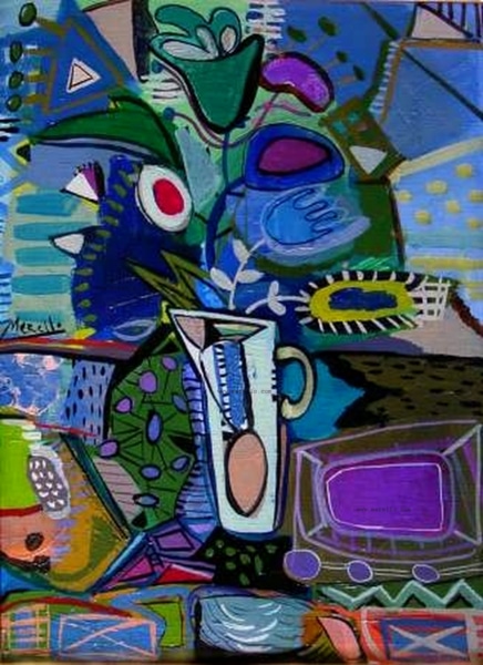 purchase-paintings-still-life-interiors-paintings-modern-art.-jose-manuel-merello.-blue-vase-(73x54-cm)-canvas