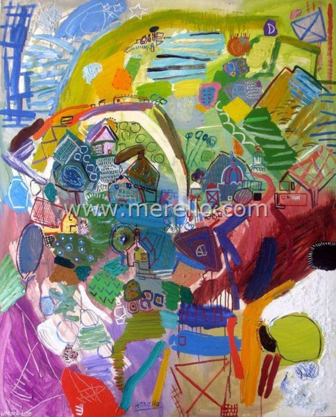 Comprar cuadros modernos de paisajes. Obras de Arte Contemporáneo, Pintura y Artistas.-Jose Manuel Merello.-Los campos del poeta (162x130-cm) lienzo