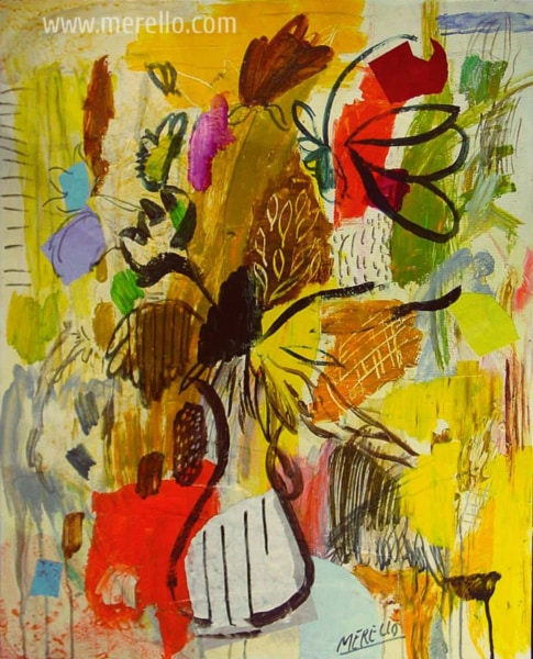 cuadros-de-arte-moderno.-comprar-obras-pintura-online.-merello-flores-amarillas-92x73