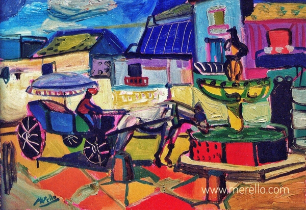 jose-manuel-merello-artist-painter.-prices-and-quote,paintings.-buy-artworks.la-plaza-del-potro-54x73cm
